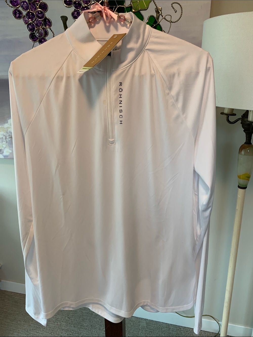 NWT Röhnisch Addy White Quarter-Zip Performance Top Size L